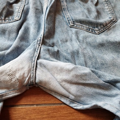 Bershka women's baggy jeans used, white and blue, waist 38 cm