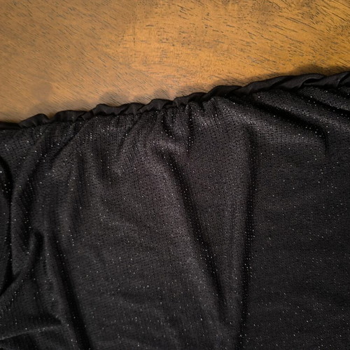Black strapless blouse new, glitter fabric, size small