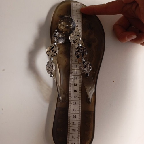 Jelly sandals flip flops used, size 38/39, black and grey