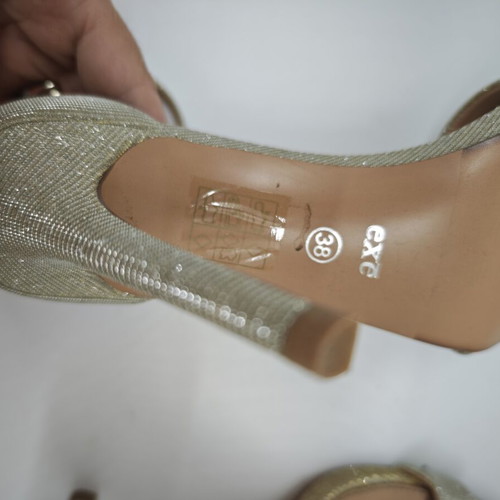 Exe summer women's sandals size 38, heel height 11 cm, new, gold