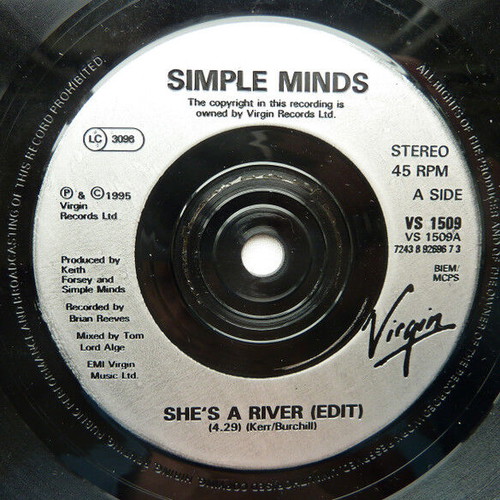 Simple Minds She's A River vinyl record used, rock