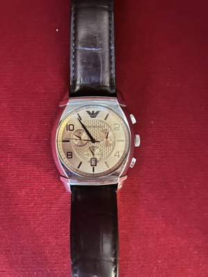 Armani men's watch like new with slight strap wear