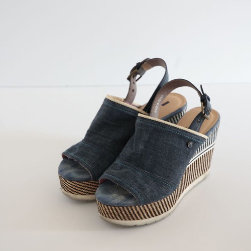 JK London summer platform sandals, blue, size 40