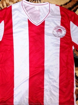Olympiakos Centenario match worn Rodinei football jersey, XL, polyester