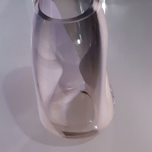 Modern Art thick glass vase white anthracite