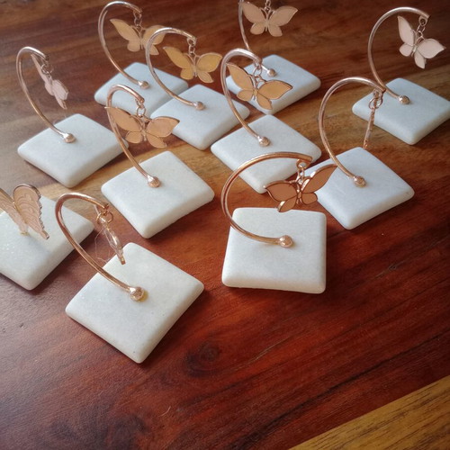 Pebbles with butterflies used, set of 11