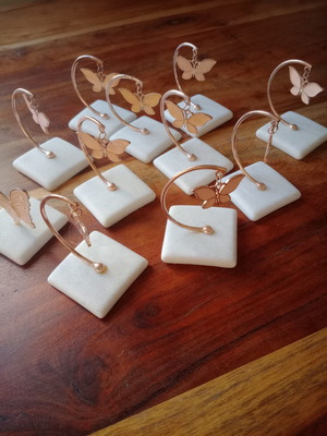 Pebbles with butterflies used, set of 11