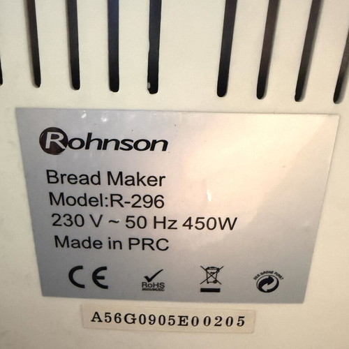 Rohnson R-296 Breadmaker new, 11 programs, adjustable crust