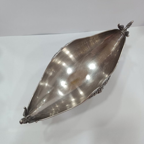Vintage Soviet Silver-Plated Coupe Navette by Moscow Jewelry Factory 1971