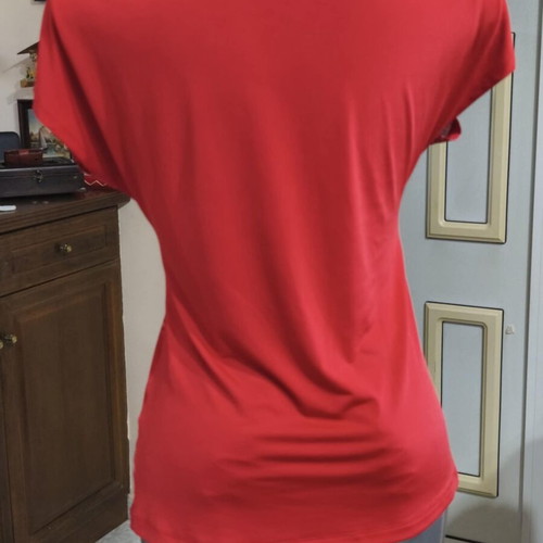Viscose top with subtle rhinestones, size XS-S, like new, red