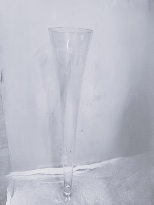 Large Glass Floor Vase "Trumpet" like new, 1.20m height