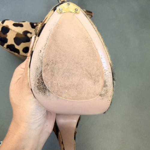 Prada animal print platform sandals
