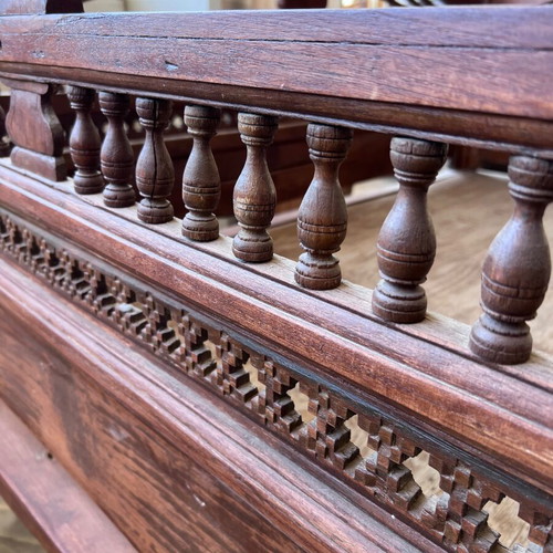 Balinese traditional king size canopy bed used, solid teak