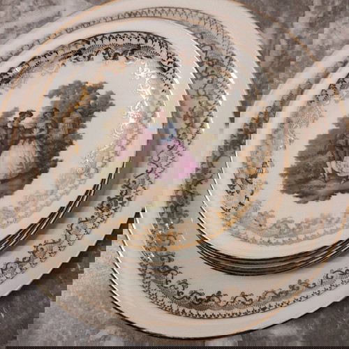 Συλλεκτικά vintage πιάτα γνήσια πορσελάνη Βαυαρίας, 1 μεγάλο και 6 μικρότερα