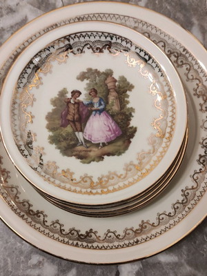 Συλλεκτικά vintage πιάτα γνήσια πορσελάνη Βαυαρίας, 1 μεγάλο και 6 μικρότερα