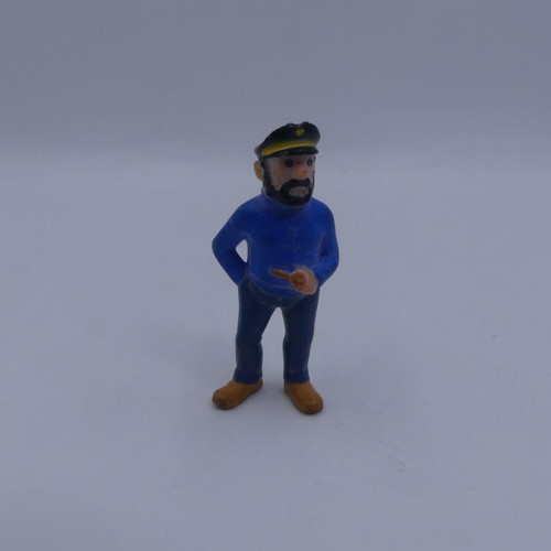 Vintage rare PVC figure Bertrand Tintin Captain Haddock 6 cm used