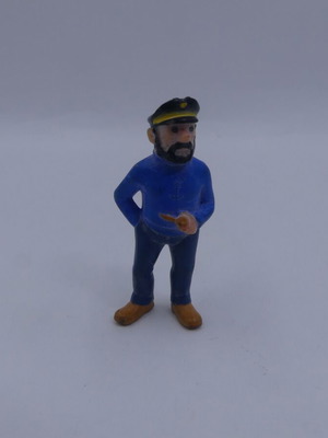Vintage rare PVC figure Bertrand Tintin Captain Haddock 6 cm used