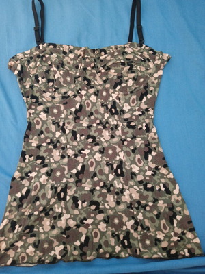 Denny Rose Army blouse open back like new, size L