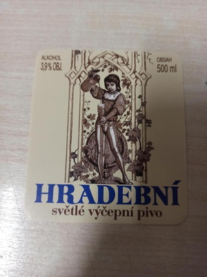 Ετικέτα μπύρας Mestansky Pivovar HRADEBNI μεταχειρισμένη από Τσεχία