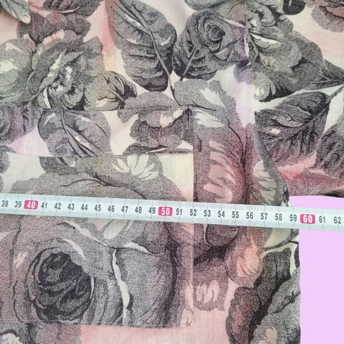 Vintage short-sleeve shirt like new with floral watercolor design