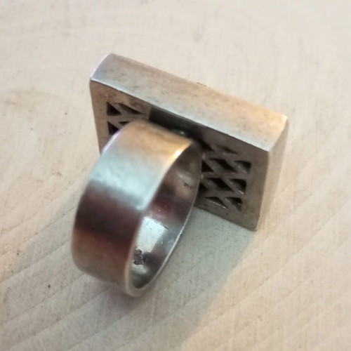 Silver ring 925 like new with small semi-precious stones micro mosaic Italy