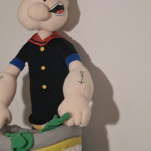 Vintage Popeye used with basket 90s, 56cm collectible decoration