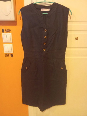 Linen blue dress new, size medium