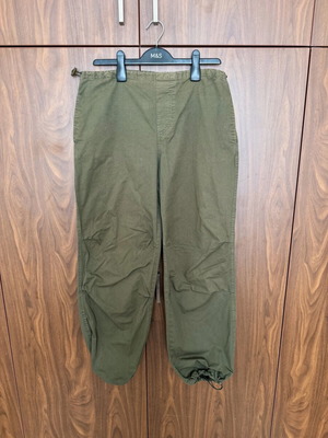 Stradivarius parachute pants in khaki green with adjustable drawstrings