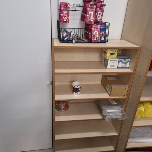 Wooden Wall Shelves and Corner Cashier Furniture used