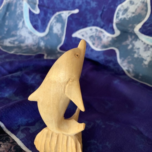 Wooden dolphin decorative set handmade, new, pack of two