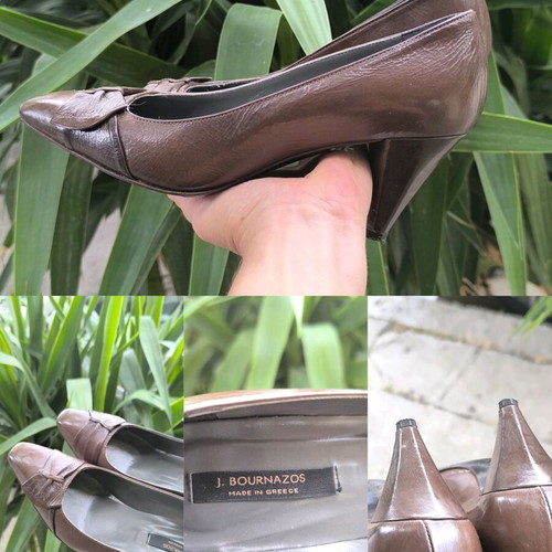 J. Burnazos 7 cm leather pumps like new, brown, size 37
