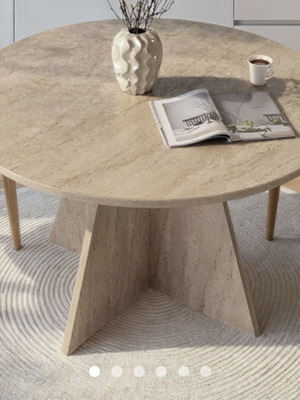 Τραπέζι τραπεζαρίας Φ120x75 travertine καινούργιο, 2 μηνών