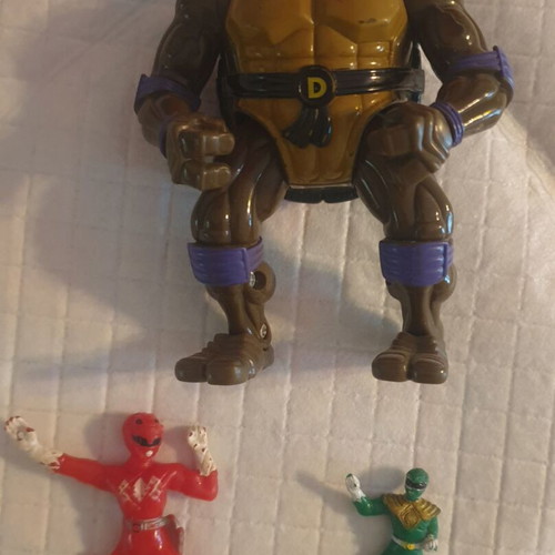Donatello Ninja Turtles figure used with two Power Rangers gift