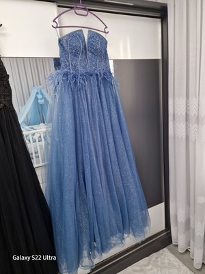 Blue ball gown custom made, worn for 1 hour