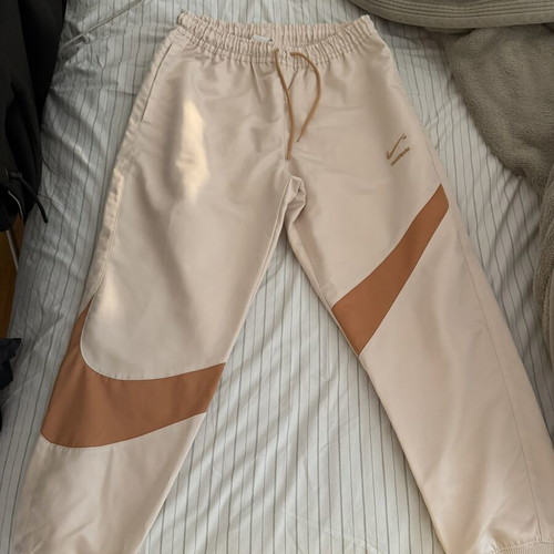Nike Swoosh Pants like new, large, beige and brown