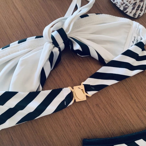 City Angels bikini, strapless top, black and white