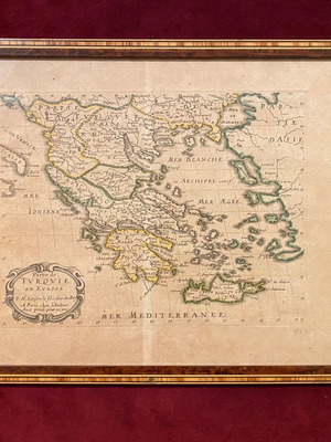 Αυθεντικός Χάρτης Ελλάδας 17ου αιώνα σε καδράκι