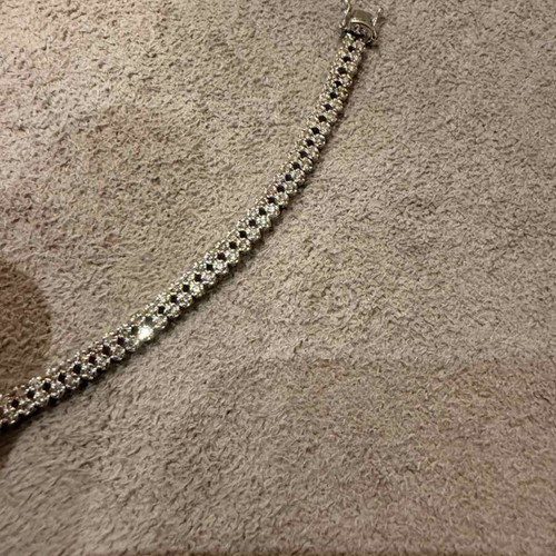 Riviera white gold 18k bracelet with natural diamonds and pearls, like new