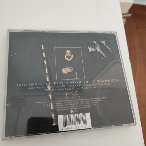 Vangelis El Greco CD like new, classical music