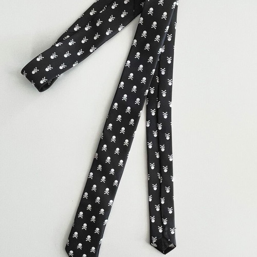 Black Tie with Skulls like new, polyester