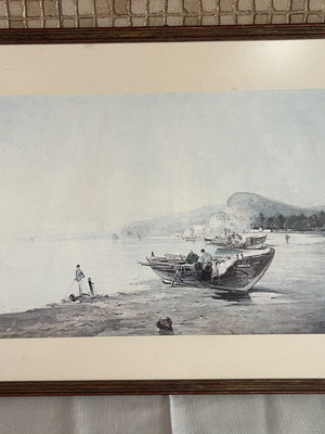 Vintage framed art print "Psarades stin Akrogialia" by Vasileios Chatzis like new