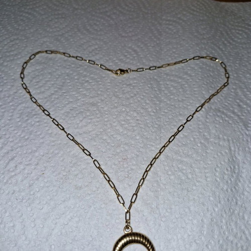 Steel necklace gold crescent moon like new