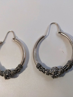 Silver earrings used