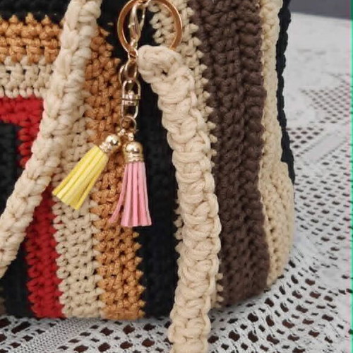 Boho Terra Tote shoulder bag new, colorful geometric design