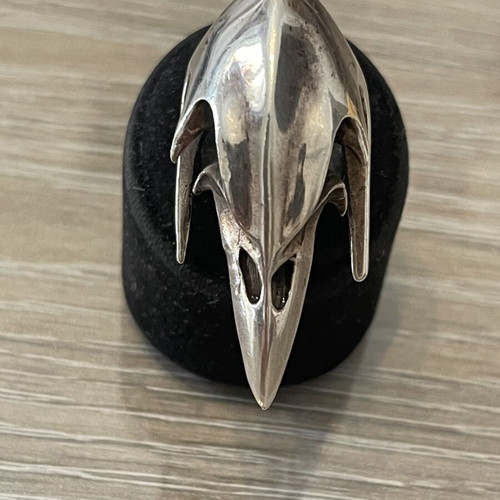 Silver 925 ring with solid bird skull used, size 57