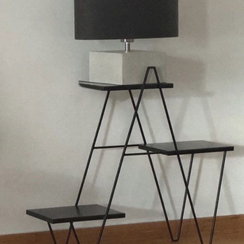 Minimal side table La Redoute used, black metal frame