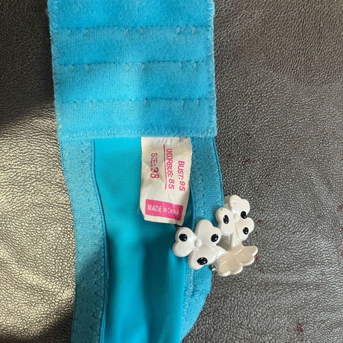 Strapless bra 95-85 with strap holders like new, turquoise