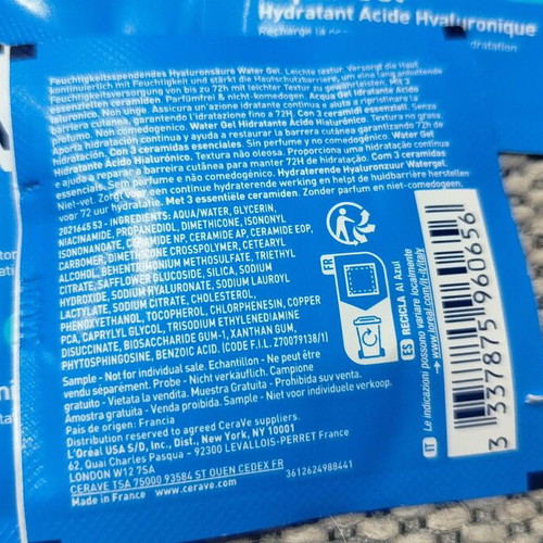 Cerave Hydrating Water Gel 15x1.5ml new