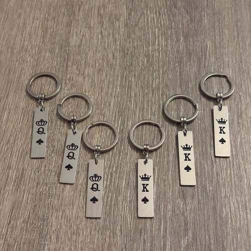 Set of 3 queen & king keychains new, black and silver