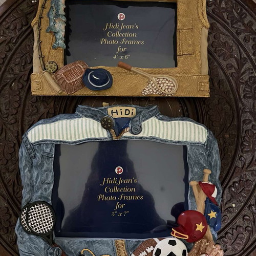 Vintage Hidi Jean S Collection polystone photo frames new, set of 2